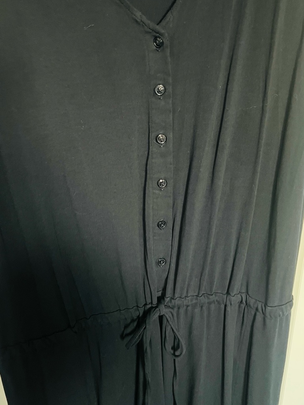 J. Jill Black Sleeveless Maxi Dress with Drawstring Waist - Picture 4 of 4